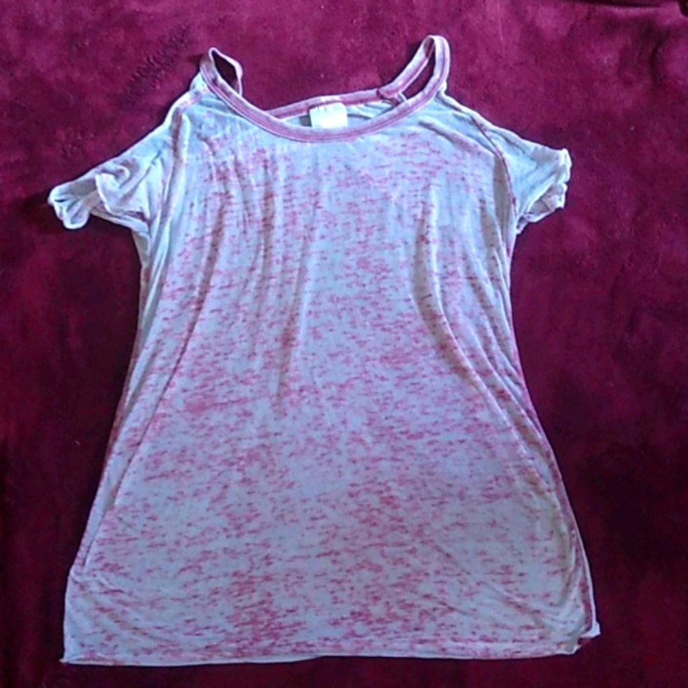 Red off-the-shoulder shirt